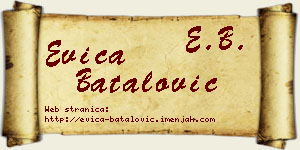 Evica Batalović vizit kartica
